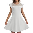 thumbnail image 1 of Robes d'Été Décontractées pour Filles Robe de Fête pour Enfants Manches à Volants en Maille Design en Ligne avec Poches pour 4 à 11 Ans, 1 of 4