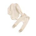 thumbnail image 4 of Xingqing Newborn Infant Baby Girl Boy Fall Winter Clothes Rib Knit Romper Footie Pants Outfits Sleeper, 4 of 7