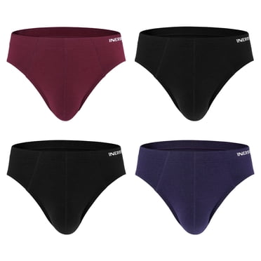 INNERSY Men's No Fly Pouch Underwear Soft Cotton Briefs 4-Pack(XX-Large,Deep Sea)