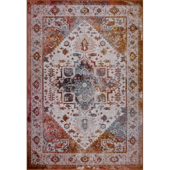 Ladole Rugs Modena Traditional Design Turkish Machine Made Beautiful Indoor Area Rug Carpet Tapis in Brown Cream