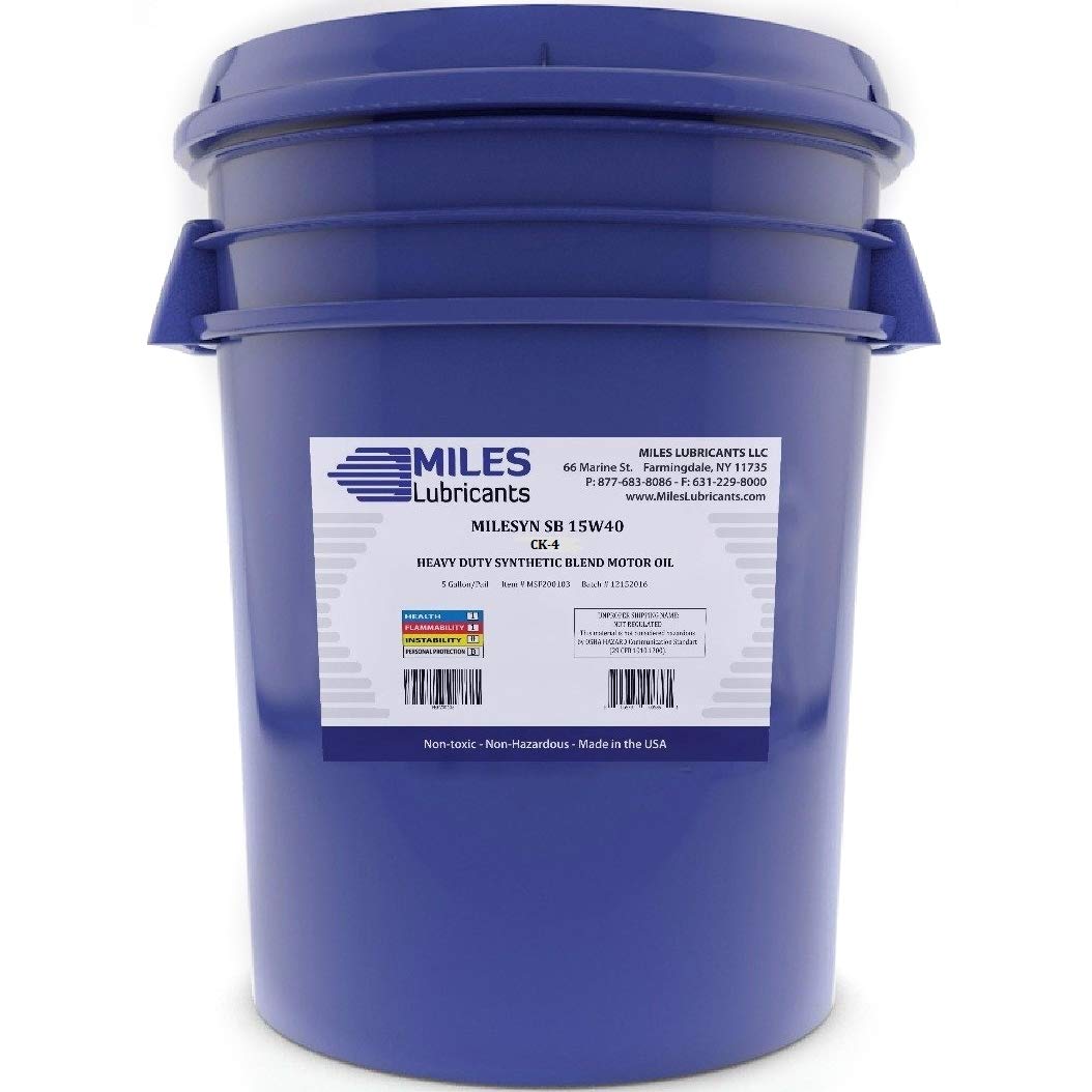 MILESYN SB 15W40, HEAVY DUTY SYNTHETIC BLEND CK-4, 5 GALLON PAIL