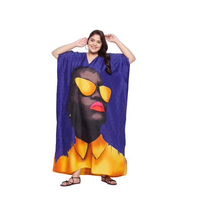 Oussum Robes Caftans pour Femmes Grande Taille en Polyester Imprimé Long Caftan Maxi en Ligne