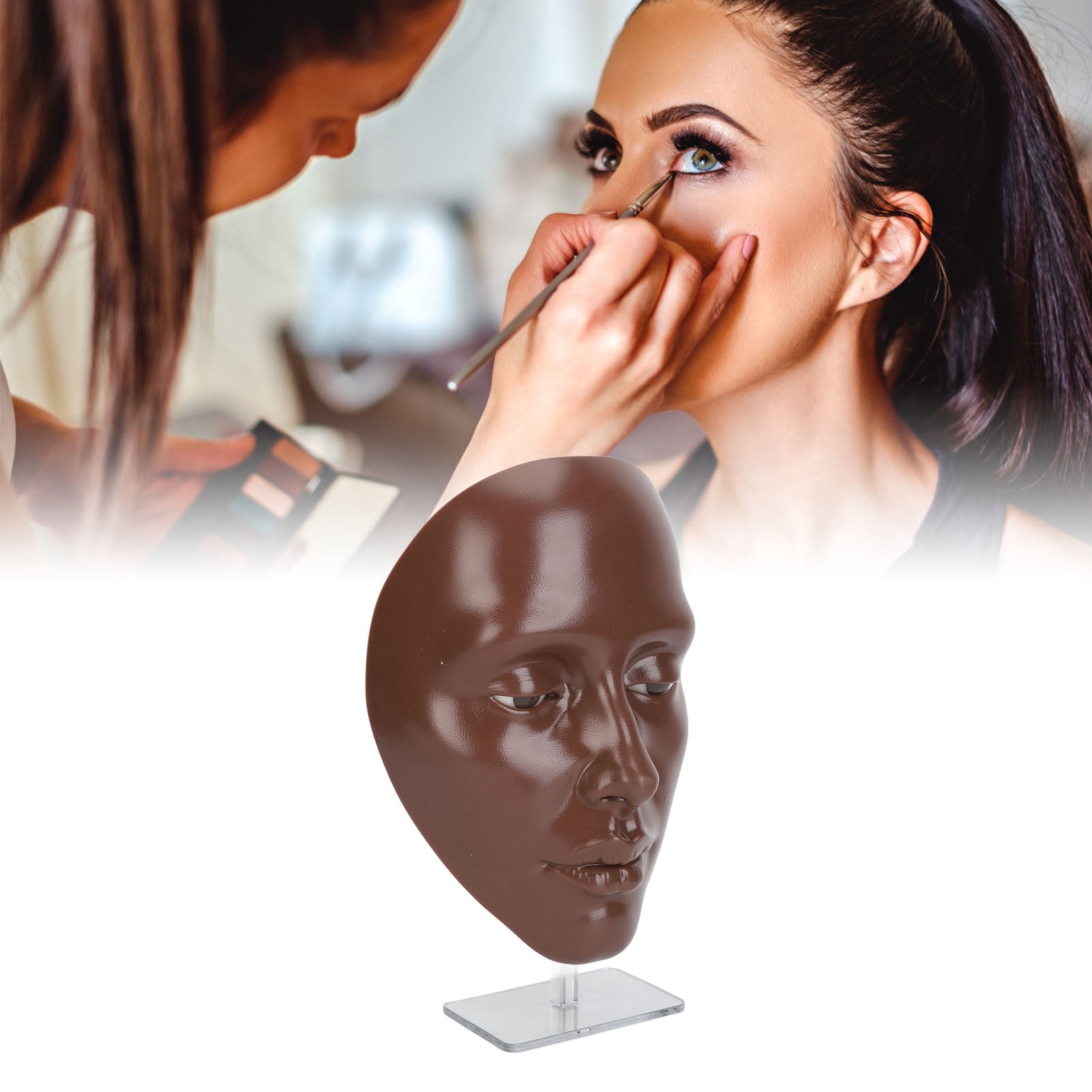 5D Silicone Cosmetology Mannequin Board, Full Face Makeup Practice for Beginners,& Easy to Clean