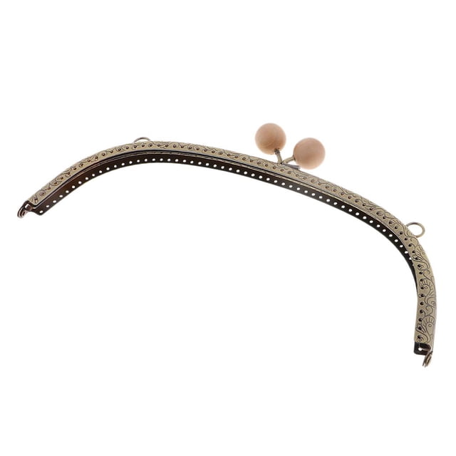 simhoa 24.5cm Metal Arch Frame Kiss Clasp Lock Bead Head for DIY Handbag Purse Coin Bag Light Grey