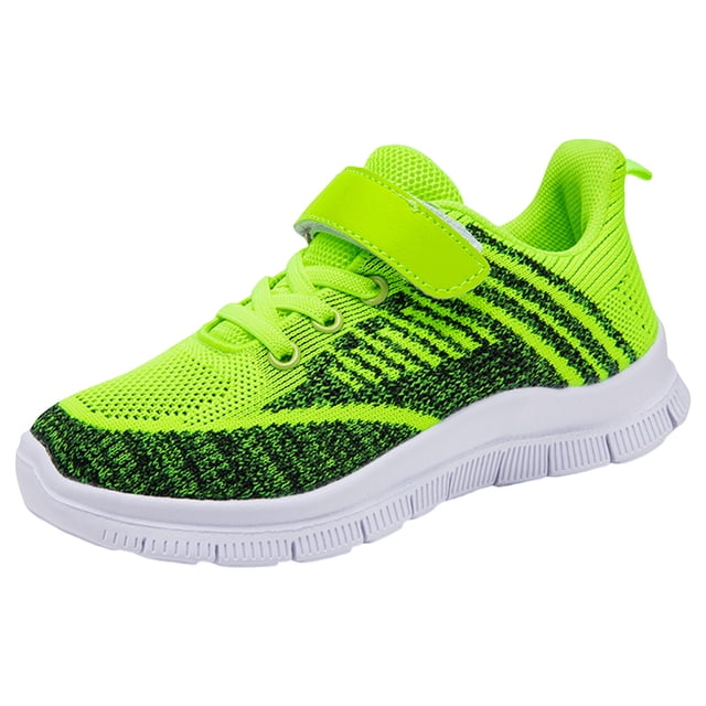 B91xZ Chaussures Garçons Filles Lacets Chaussures de Course Athlétiques, Vert 4
