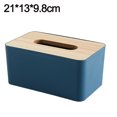 thumbnail image 2 of Wood Tissue Box Cover for Disposable Paper Facial Tissues, Wooden Rectangular Tissue Box Holder, 2 of 5