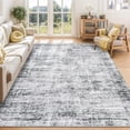 thumbnail image 2 of Washable 5x7 Area Rug, Soft Vintage Distressed Large Living Room Rug Retro Farmhouse Non Slip Indoor Foldable Thin Carpet for Bedroom Dining Room Office, Grey, 2 of 7