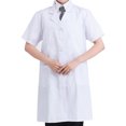 thumbnail image 4 of Laboratory Coat Buttons Multi Pocket Short Sleeve Pet Shop School Factory Work Clothes Internship Section Beautician Use Short Sleeve XL, 4 of 5
