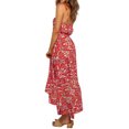 thumbnail image 4 of Robe Longue à Bretelles Spaghetti pour Femmes avec Nœud Floral et Ourlet Haut-Bas, 4 of 7