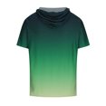 thumbnail image 4 of Besolor Mens Casual Hooded Tops Gradient Drawstring Short Sleeve Shirts Sports ness Pullover Summer Blouse, 4 of 4