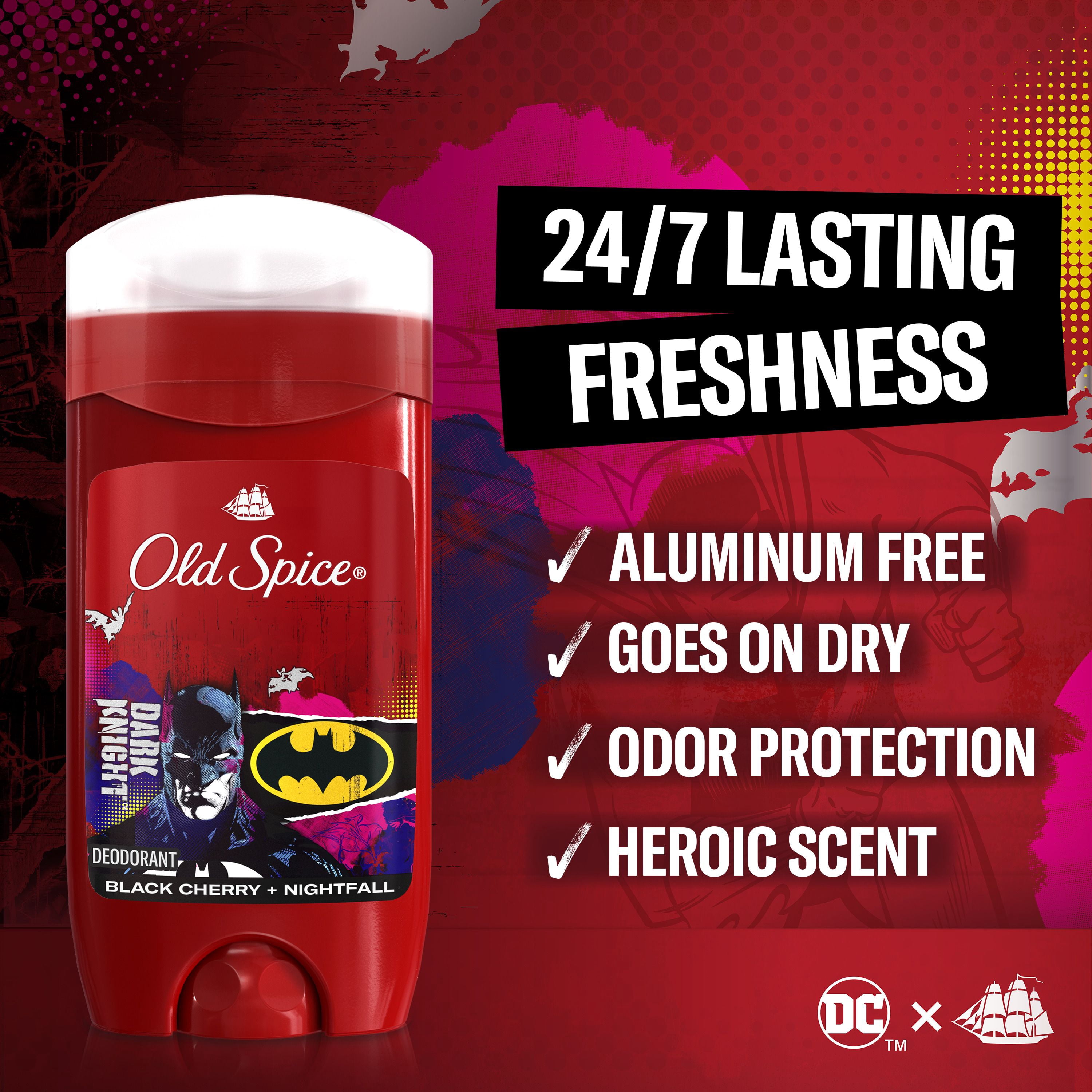Ensemble-cadeau Old Spice Batman avec un désodorisant Batman de 85 g et un nettoyant pour le corps de 473 mL