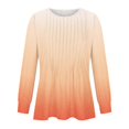 thumbnail image 4 of RXIRUCGD Hauts à Manches Longues Décontractés pour Femmes, Mode, Amples, Plissés, Col Rond, Dégradé, Orange, Taille : S, 4 of 5