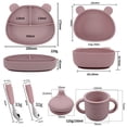 thumbnail image 3 of OUSITAID 5 Pcs Silicone Baby Feeding Set Infant Dinnerware with Baby Suction Bowl Plate for Baby Spoons Fork Cups Toddler Bowls Dishes Kids Utensils Divided Plate Eating Supplies, 3 of 10