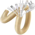 thumbnail image 1 of Cable Sleeve, 2 Pack 5ft - 1.2 Inch Cable Management, Desk Cord Cover Organizer Wire Hider for Office Computer TV Wire Loom Tubing, Pet Proof Cord Protector from Cat Dog Chewing, Wood Color, 1 of 7