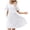 White, variant on Women's Casual Dress, Short Sleeve Summer Dress with Ruffle Sleeves, Knee Length Round Neck Dress, Soft Stretch Fabric for Daily Wear