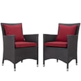 thumbnail image 2 of Modway Convene 2-Piece Aluminum and Rattan Patio Dining Chairs in EspressoRed Patio Furniture, 2 of 4