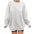thumbnail image 1 of Penkiiy Chandail pour Femmes Mode Chandail Décontracté à Manches Longues à Col Rond pour Femmes Hauts Blouse Blanc Vêtements Y2K, 1 of 4