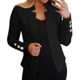 thumbnail image 4 of IMENGL Manteau cardigan Court à Col Cranté à Manches Longues d'Automne Brun, Noir 3TG, Taille M-5TG, 4 of 7