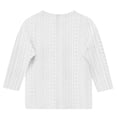 thumbnail image 5 of MeetoTime T-shirt à Col Rond à Manches 3/4 Uni pour Enfants, Décontracté, Ample, Printemps Été, pour Garçons et Filles, 5 of 5
