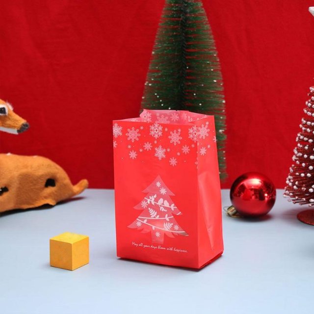 SMihono Closet Organizers and Storage for Clothes Red And Green Christmas Tree Snowflake Packing Bag Candy Bag Christmas Gift Bag 100PC Storage Trunks and Bag