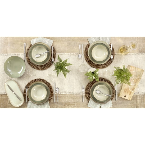 Oneida 365 Organic Shades Green 12-Piece Dinnerware Set - Walmart.ca