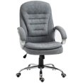 thumbnail image 1 of Vinsetto High Back Home Office Chair Executive Computer Chair with Adjustable Height, Upholstered Thick Padding Headrest and Armrest - Grey, 1 of 4