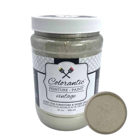 Colorantic | Furniture Champagne Metallic Chalk Paint for Furniture | Arts and Craft DIY Projects (Champagne, 32 oz)