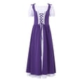 thumbnail image 4 of Mufeng Girls Medieval Renaissance Vintage Dress Velvet Robe Gown Renaissance Cosplay Halloween Party Dress Dark Purple 10, 4 of 7