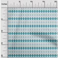 thumbnail image 1 of oneOone Polyester Lycra Turquoise Blue Fabric Argyle Check Dress Material Fabric Print Fabric By The Meter 56 Inch Wide, 1 of 4