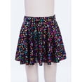 thumbnail image 2 of Lejafay Girls Flared Pleated A-Line Skirts Shiny Metallic Dance Performance Costume Cheerleading Uniform Black M, 2 of 7