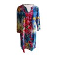 thumbnail image 4 of Robes pour Femmes 2024 Mode Décontractée Imprimé Floral Ample Grande Taille Col en V Mi-Longue Robe en Liquidation, 4 of 6