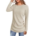 thumbnail image 1 of Women's Ribbed Sweater Set 2025 - Long Sleeve Tunic Leggings | Button Front Knit Pullover, 1 of 8