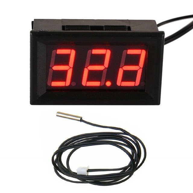 Dc 12V Led Digital Thermometer Temp Sensor Meter Ntc Probe -50 ~ 110°C Detector