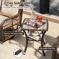 thumbnail image 2 of Gymax Set Of 3 Patio Furniture w/ 2-Tier Side Table & Cushions for Porch Brown, 2 of 4