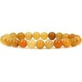 thumbnail image 1 of Natural Multicolor Yellow Jade Gemstone 8mm Round Beads Stretch Bracelet 7" Unisex, 1 of 4
