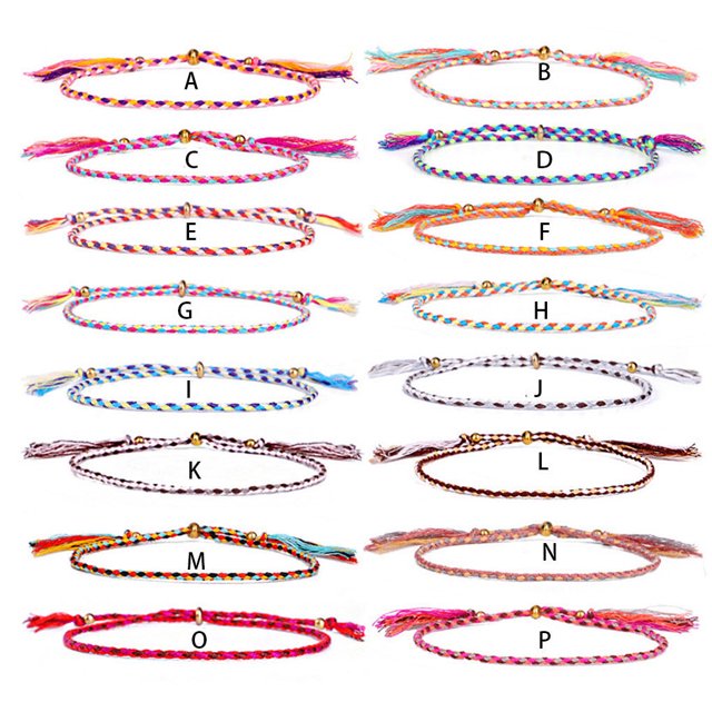 Bracelet Tressé Accessoire de Mode Femmes Hommes Structure Exquis Tressé Bracelet Bijoux Accessoires Fil Réglable Bracelets avec Frange Décors Type 25