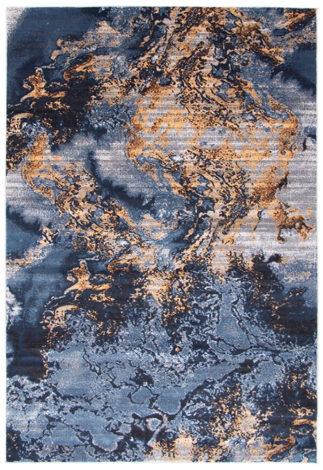 ECARPET Marble Textured Area Rug, Contemporary Carpet for Living Room, Sky Blue Marble Collection