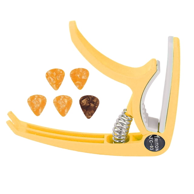 Electric Guitar Capo, Clear Tone Quick Release Guitar Capo Set For Mandolin For Ukulele Yellow