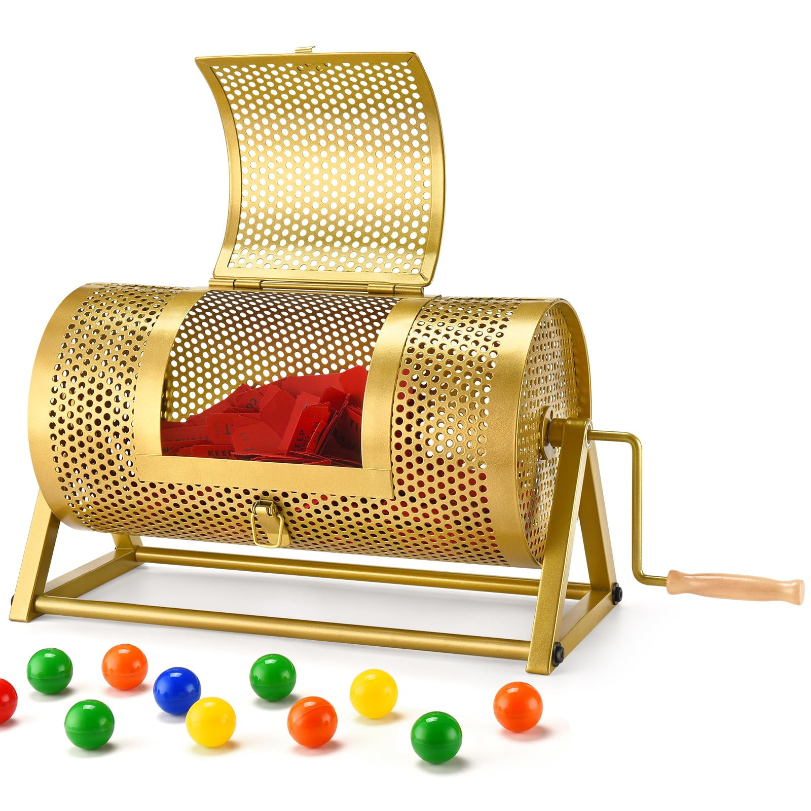 Tambour de tombola en acrylique, capacité de 2 500 tickets ou 100 boules, cage rotative professionnelle avec 2 clés, boîte transparente pour tickets de tombola et bingo. | CA Tambour de tombola en acrylique, capacité de 2 500 tickets ou 100 boules, cage rotative professionnelle avec 2 clés, boîte transparente pour tickets de tombola et bingo. | CA