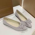 thumbnail image 2 of Xfvqtps Womens Pointed Toe Bow Flats Colorful Quilted Insole Comfortable Casual Flat Shoes for Work Leisure Beige, 2 of 5