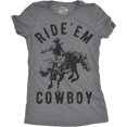 thumbnail image 1 of Womens Ride Em Cowboy Cowgirl Rodeo T Shirt Funny Saying Cute Graphic Tee, 1 of 6
