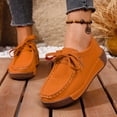 thumbnail image 2 of Mocassins à Plateforme Compensée Style Penny Espadrilles Mode pour Femmes 2025 Automne en Suède Largeur Grand Chaussures de Marche Décontractées, 2 of 7