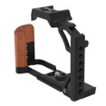 thumbnail image 4 of Camera Cage, Aluminum Alloy Video Camera Cage Rig with Wood Handle, Vlogging Video Shooting Filmmaking Rig Stabilizer for  ZFC Camera, Anodized, Easy To Install, 4 of 8
