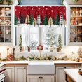 thumbnail image 4 of Ensemble de Rideaux et Cantonnières de Cuisine Joyeux Noël Rouges, Traitements de Fenêtre Sapin de Noël Verts Cantonnières Demi/courtes pour Petites Fenêtres Café /salon/ Chambre 54x36 Po Blanc Forêt Enneigée Hiver, 4 of 5