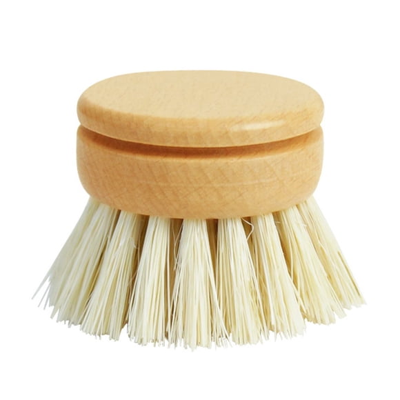 Brush Head Natural Wooden Sisal Bristles Dish Washing Brush Replacement Head for Kitchen
