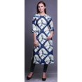 thumbnail image 4 of Bimba Kurti Imprimé Manches 3/4 Tenue d'Été Tunique Droite pour Femmes, 4 of 6