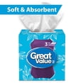 thumbnail image 1 of Great Value 3-Ply Facial Tissues, 75 Tissues, 1 of 9