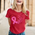 thumbnail image 2 of JIRNDf T-Shirt pour Femmes Hauts d'Été Tendance Rose Imprimé Manches Courtes Col Rond Mignon T-Shirts Graphiques pour Femmes Chemises Rouge TG, 2 of 5