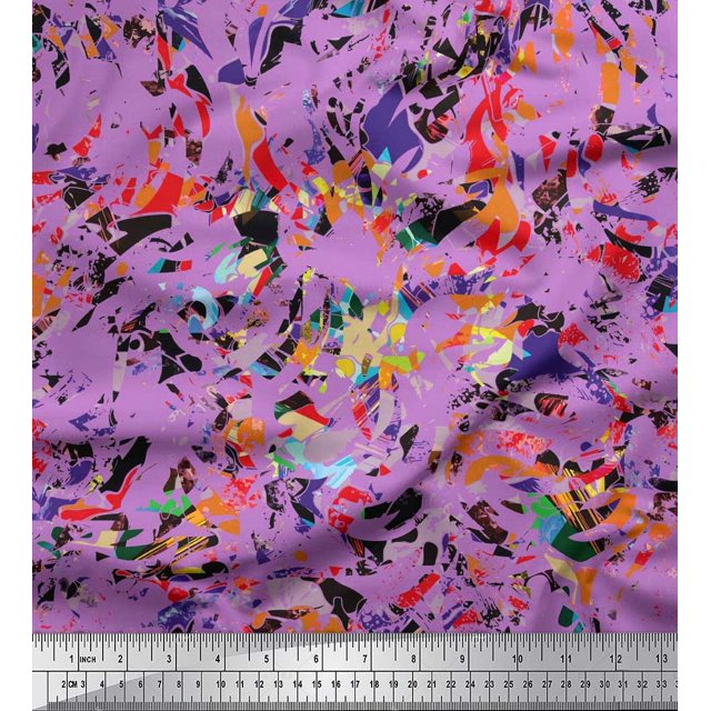 Soimoi Tissu Satin Modal Texture Multicolore Imprimé Tissu de Couture Yard 42 Pouces de Large
