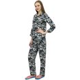 thumbnail image 3 of Bimba Black Button-Down Shirt With Elastic Waist Pajama Printed Night Wear Set-12, 3 of 6